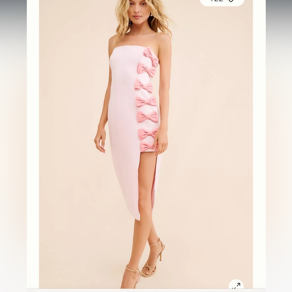 BHLDN Lia Strapless Bow Midi Dress